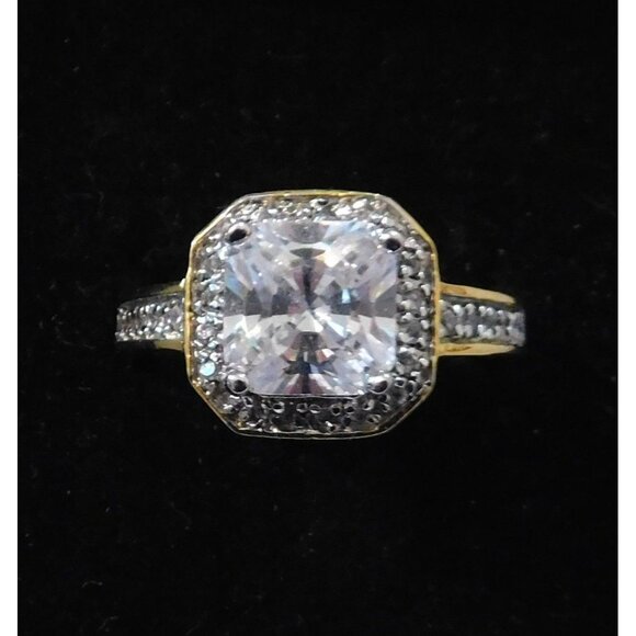 Premier Designs Love At First Sight Ring Size 7 Cubic Zirconia Crystals Gold Pla - Picture 2 of 7